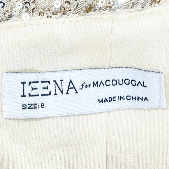 Mac Duggal NWT Sequin Sleeveless Column Gown Nude Silver Size 8 11276 - Picture 7 of 8